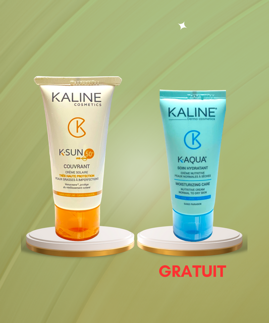 Kaline Ecran Teinte couvrant Spf50+ + Kaline Crème Hydratante Offerte KALINE