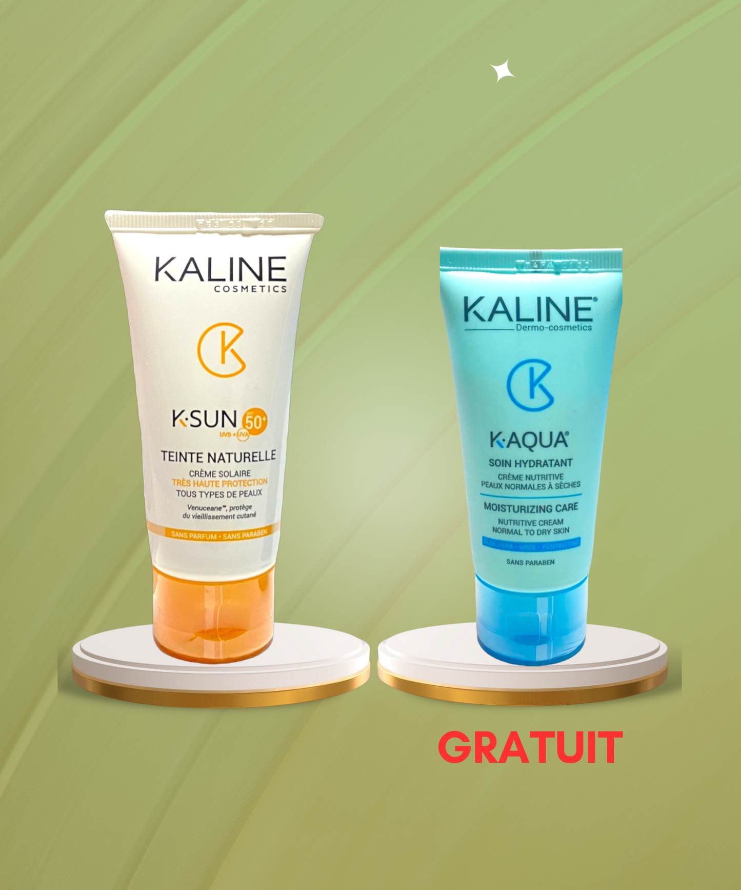 Kaline Ecran Teinte Naturelle Spf50+ + Kaline Crème Hydratante Offerte KALINE