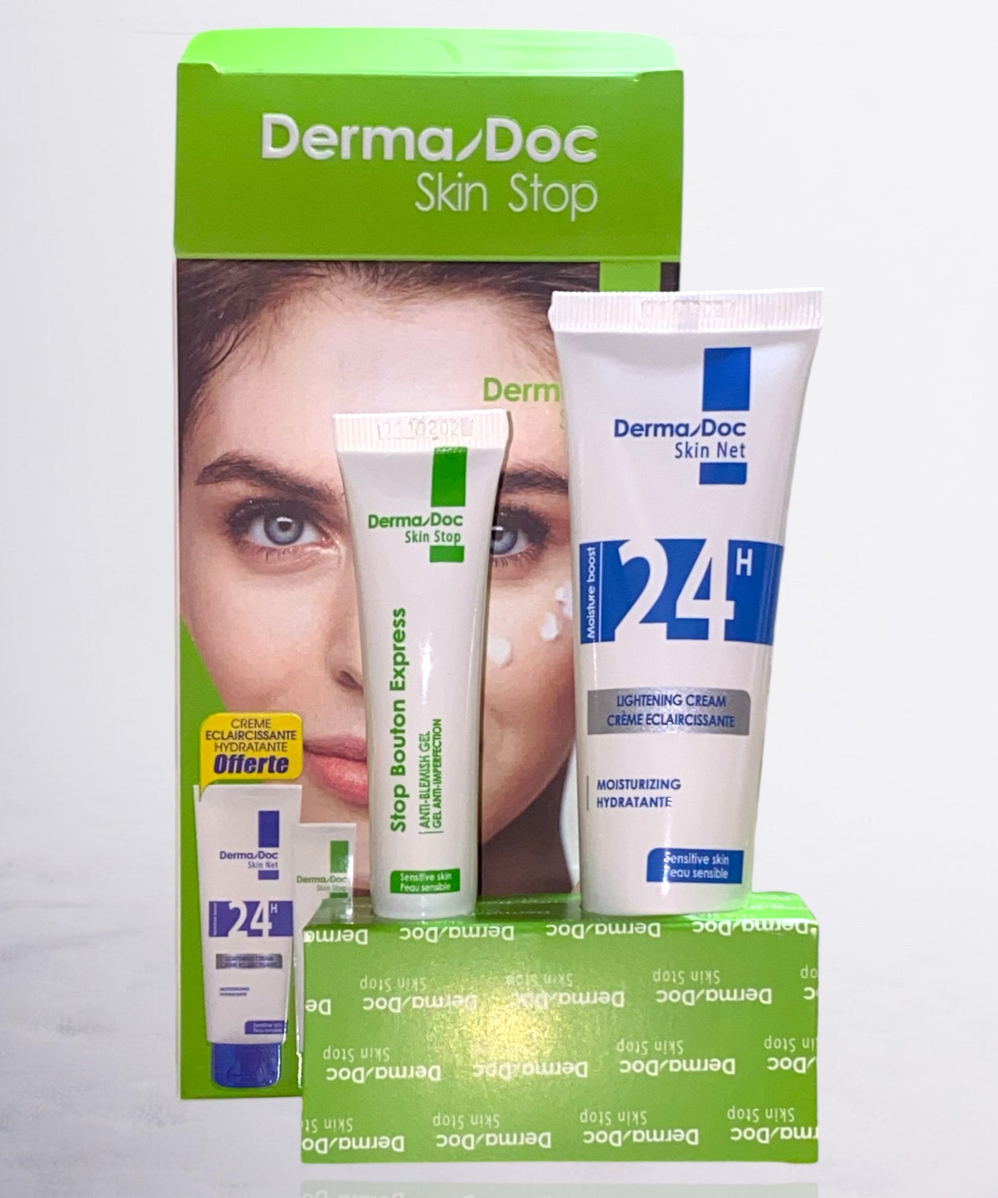 DermaDoc Skin Stop Duo - Stop Bouton Express + Crème Éclaircissante Hydratante 24H Offerte