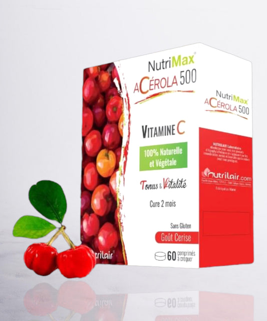 Nutrimax Acérola 500 & Vitamine C – 60 Comprimés - Carezone