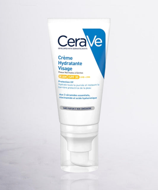 CeraVe Crème Hydratante Visage SPF30 Peaux Normales à Sèches – 52ml