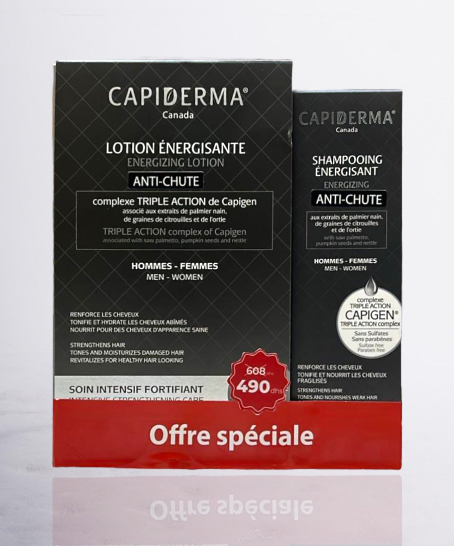 Capiderma Lotion et Shampooing Énergisant Anti-Chute Offre Spéciale