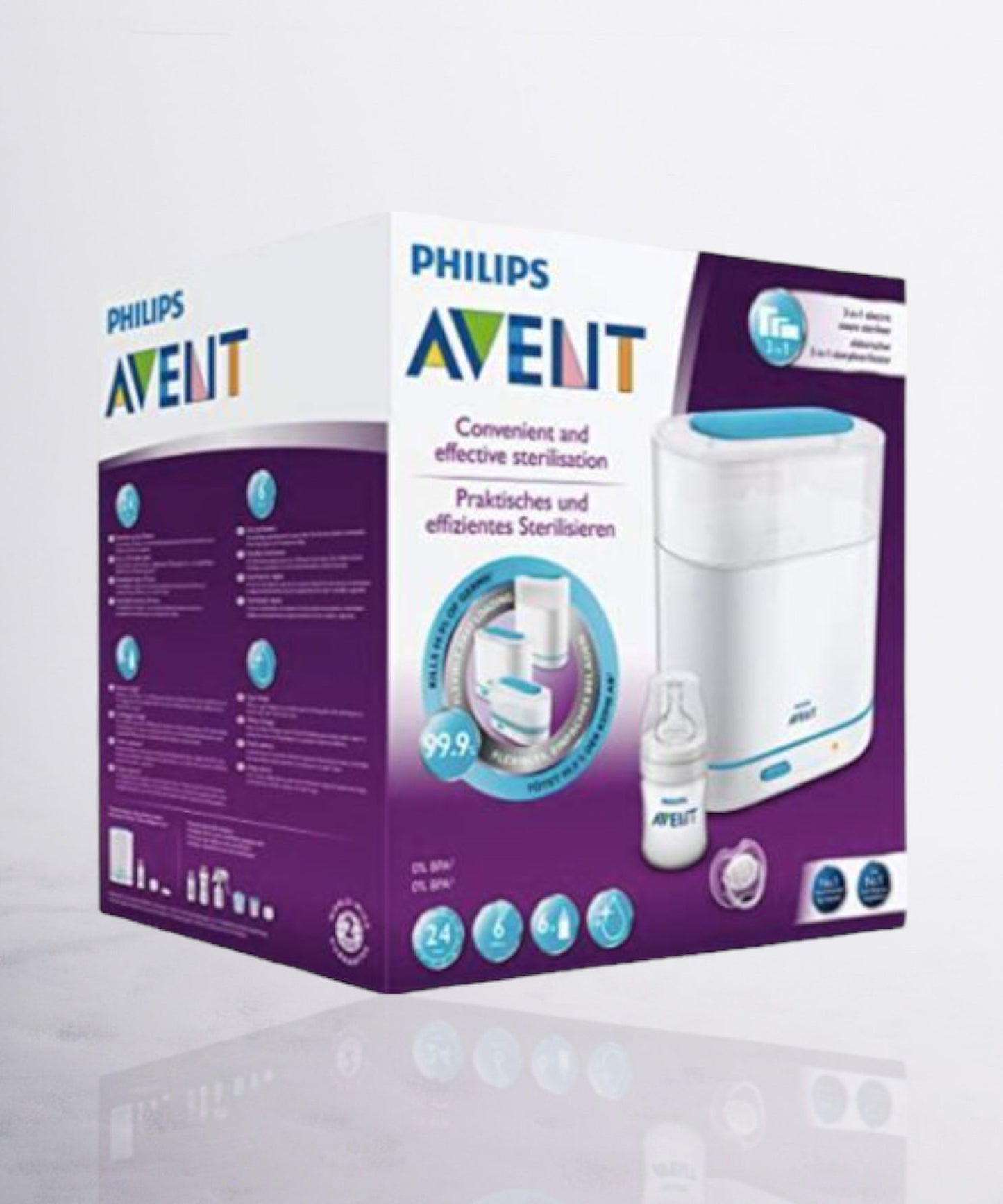 philips avent stérilisateur electrique à vapeur 3 en 1 - 0